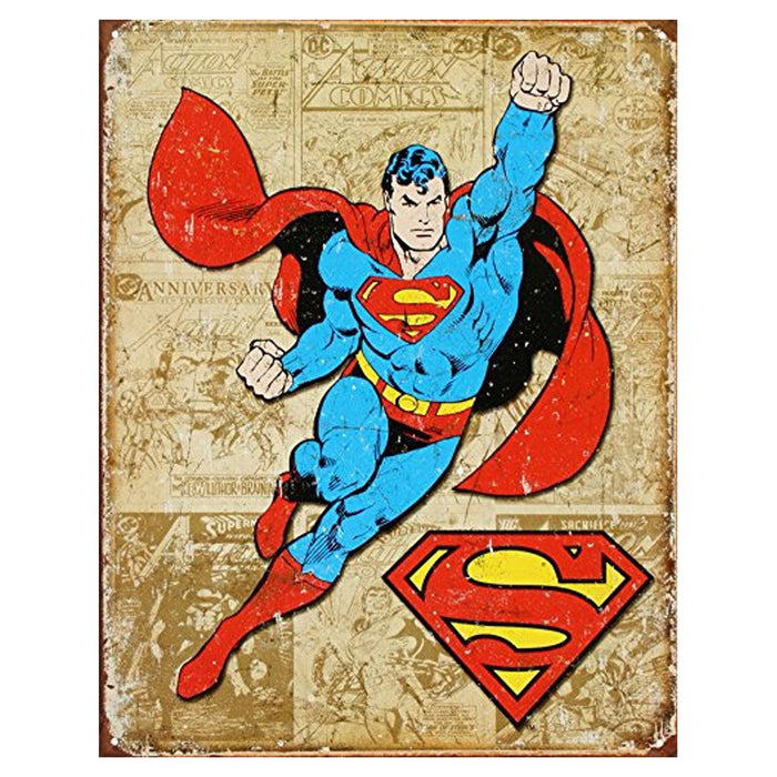 DC Comics - Poster Metálico - Superman Retro