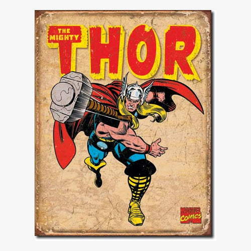 Marvel - Poster Metálico - The Mighty Thor - Retro