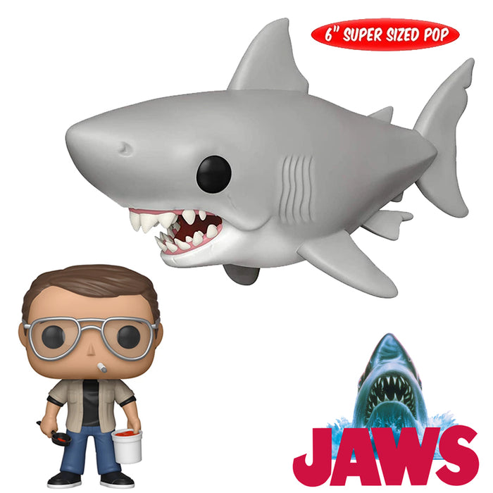 Jaws - Funko Pop - Set 2 figuras:  Chief Brody y Tiburón